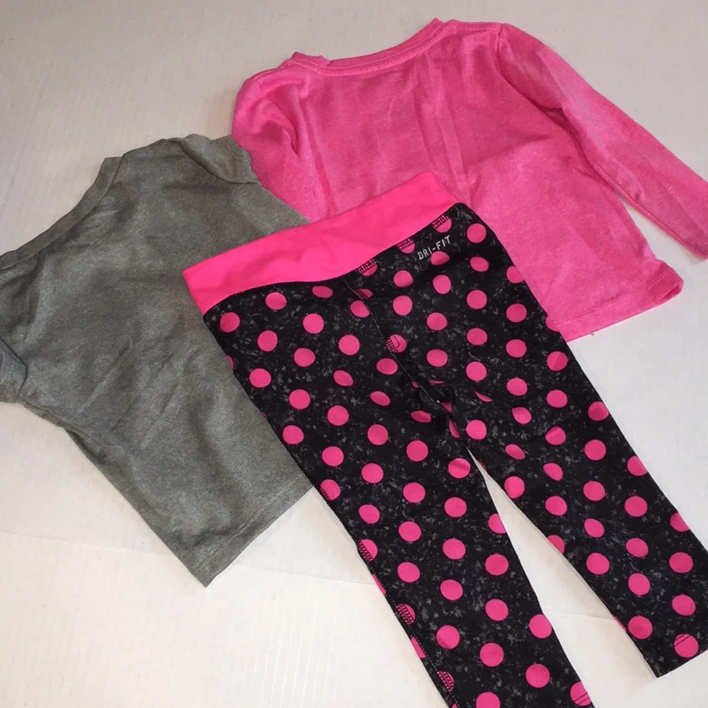 Nike Dri Fit Baby Girl Clothes Matching Set | Tee Shire, Long Sleeve Top Legging